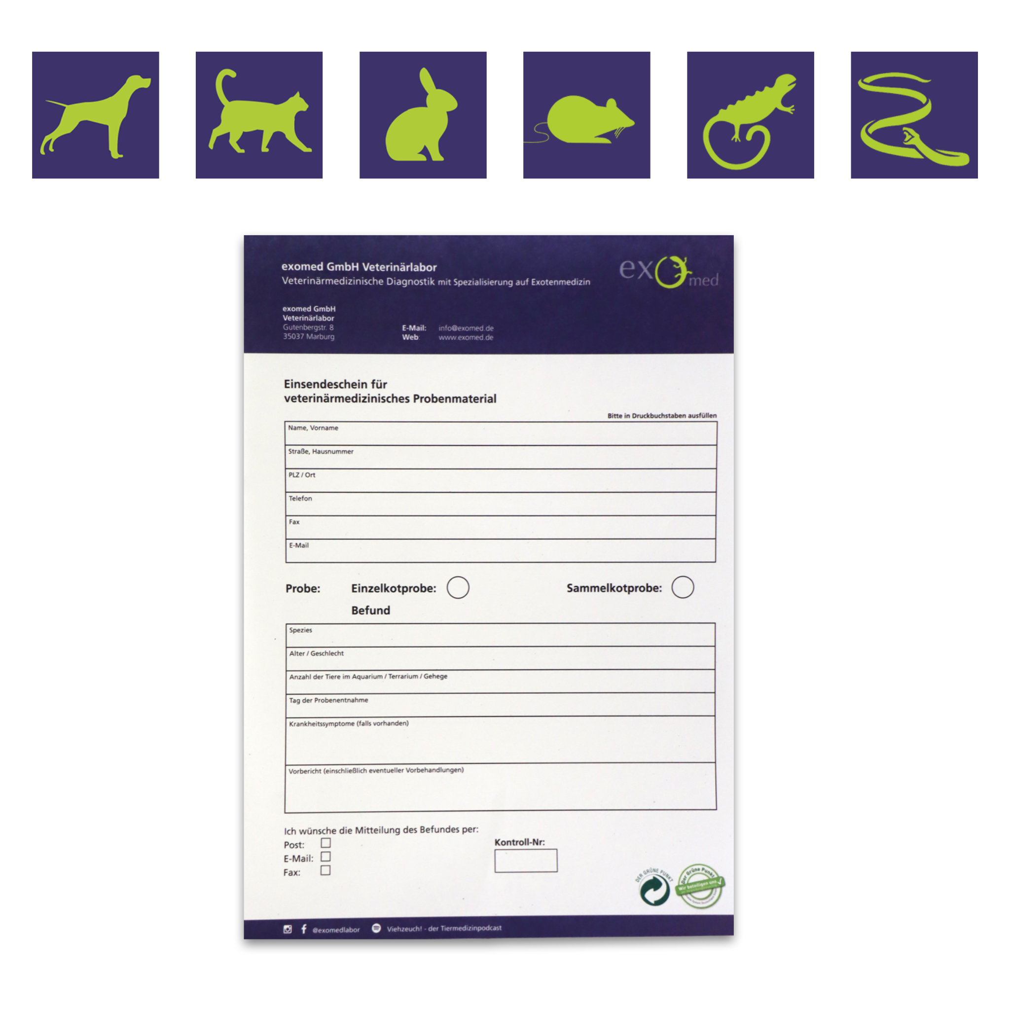 Exomed Krypto-Kit für Haustier-Darmparasitenuntersuchung, inkl. Kryptosporidien Testkit, zum Nachweis von Darmparasiten bei Tieren